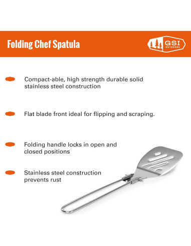 Espátula de Chef Plegable GSI Outdoors 64020 Acero Inoxidable