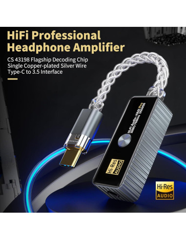 Amplificador de Auriculares Daakro HA01 Pro USB-C 32bit/768KHz