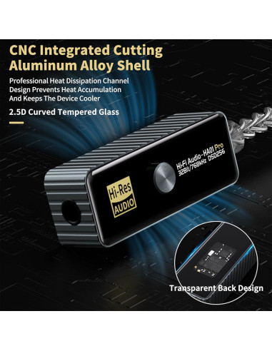 Amplificador de Auriculares Daakro HA01 Pro USB-C 32bit/768KHz