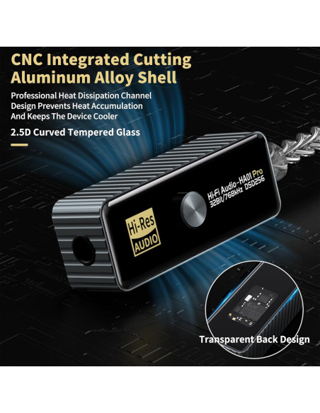 Amplificador de Auriculares Daakro HA01 Pro USB-C 32bit/768KHz