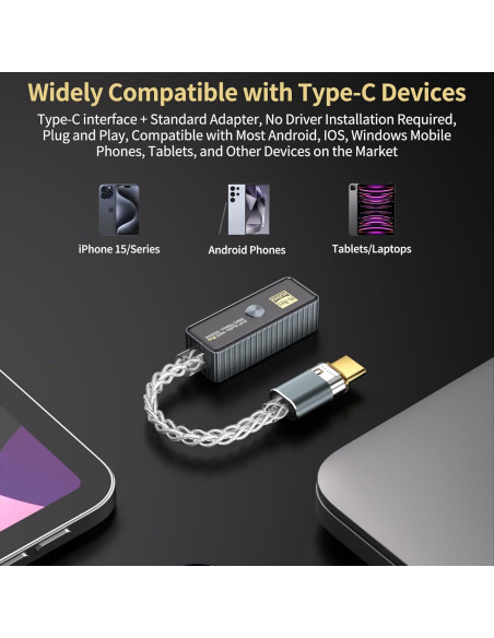 Amplificador de Auriculares Daakro HA01 Pro USB-C 32bit/768KHz