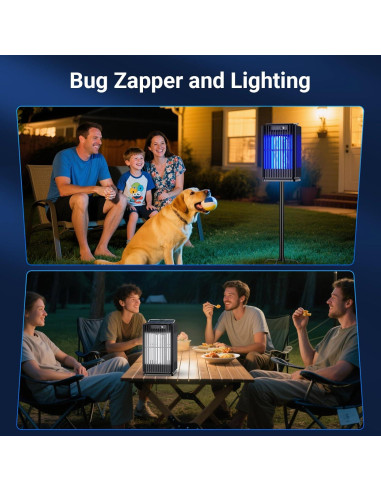 Zapper Solar de Insectos Zwiran 5000mAh Impermeable Negro