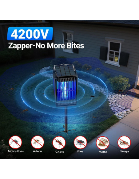 Zapper Solar de Insectos Zwiran 5000mAh Impermeable Negro