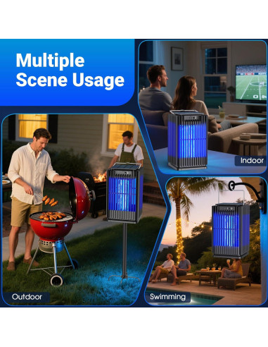 Zapper Solar de Insectos Zwiran 5000mAh Impermeable Negro