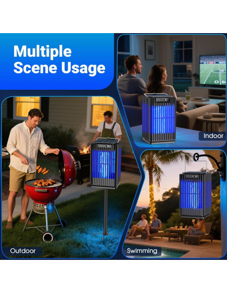 Zapper Solar de Insectos Zwiran 5000mAh Impermeable Negro