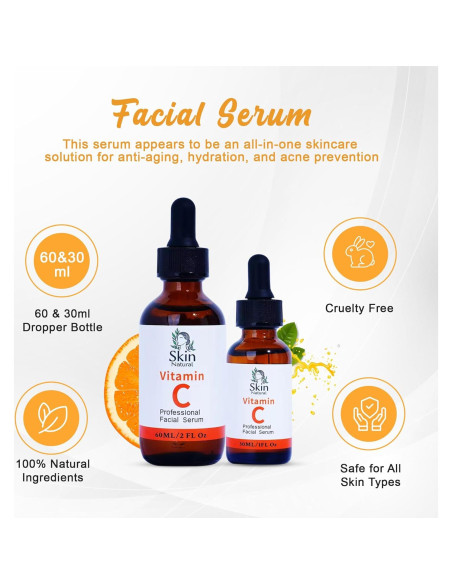 Suero Facial de Vitamina C Biotecnología 29.57 ml - Antienvejecimiento