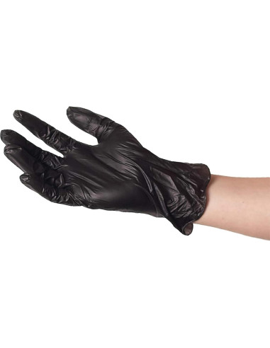 Guantes de Vinilo Desechables ForPro Negros Pequeños 100 Unidades