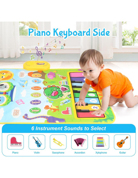 Alfombra Musical Dinosaurio Fuvappil 26.9x30 cm para Bebés