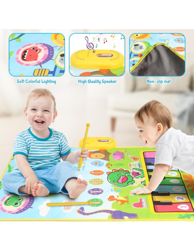 Alfombra Musical Dinosaurio Fuvappil 26.9x30 cm para Bebés