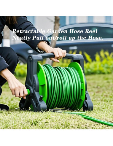 Carrete de Manguera de Jardín Furesn 3/8" x 15.24 m Verde