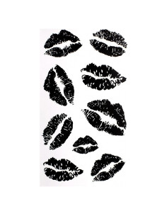 Tatuaje Temporal Impermeable MapofBeauty Labios Negros 2 Hojas
