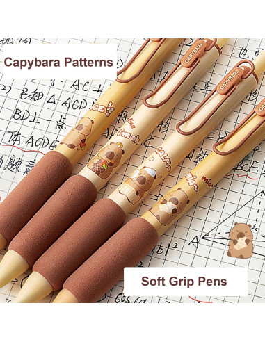 Bolígrafos Retráctiles de Gel MOZXIRZ 0.5mm Tinta Negra - 4 Pcs