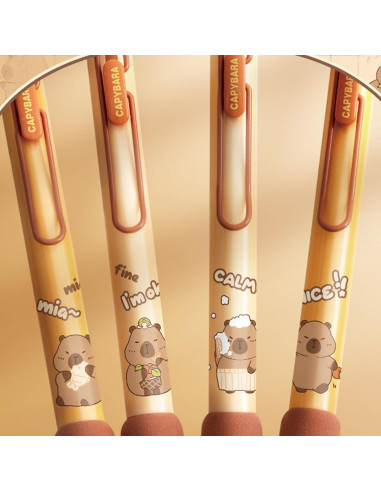 Bolígrafos Retráctiles de Gel MOZXIRZ 0.5mm Tinta Negra - 4 Pcs