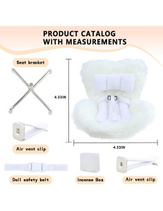 Asiento de coche para muñecas HiOKOU con clip ventilación 2