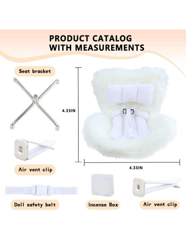 Asiento de coche para muñecas HiOKOU con clip ventilación