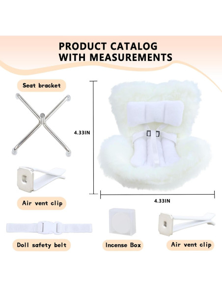Asiento de coche para muñecas HiOKOU con clip ventilación