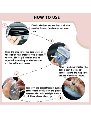 Asiento de coche para muñecas HiOKOU con clip ventilación