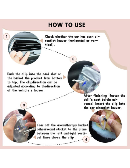 Asiento de coche para muñecas HiOKOU con clip ventilación