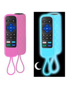 Funda de Silicona para Control Remoto Roku - Azul y Rosa
