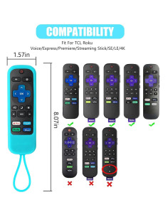 Funda de Silicona para Control Remoto Roku - Azul y Rosa 2
