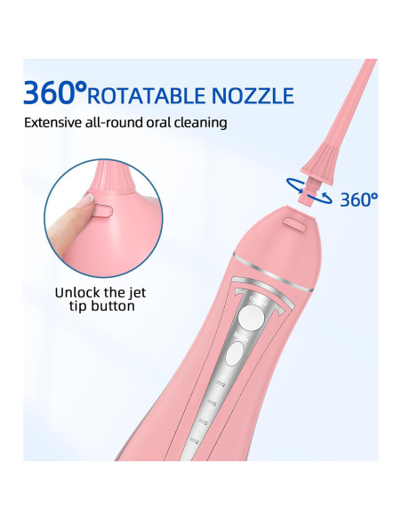 Irrigador Oral Inalámbrico ToFlow C101 300ml Rosa IPX7