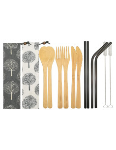 Juego de Cubiertos de Bambú UPTRUST - 6 Piezas Reutilizables