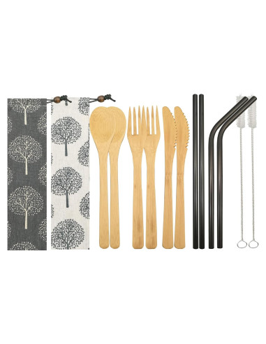 Juego de Cubiertos de Bambú UPTRUST - 6 Piezas Reutilizables
