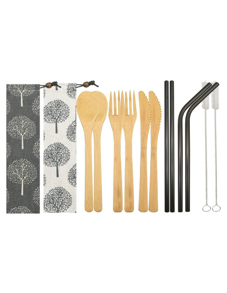 Juego de Cubiertos de Bambú UPTRUST - 6 Piezas Reutilizables