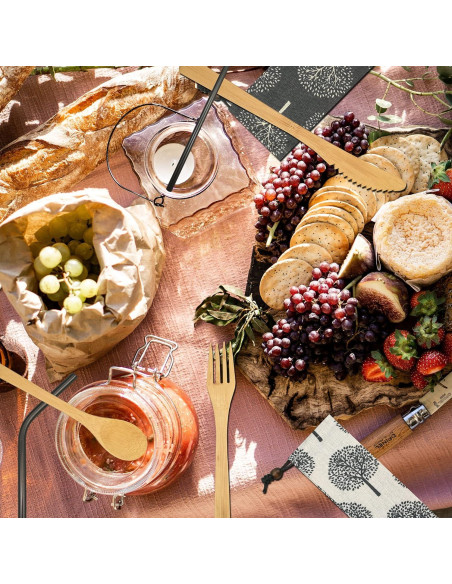 Juego de Cubiertos de Bambú UPTRUST - 6 Piezas Reutilizables