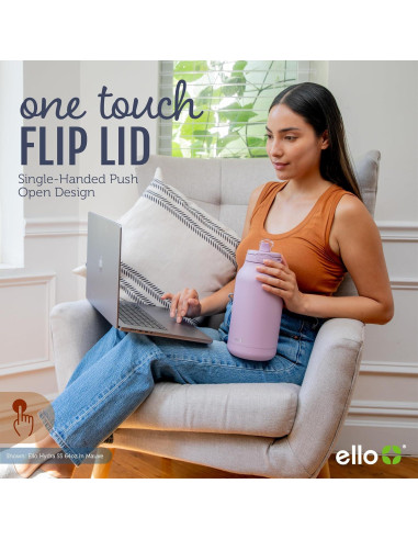 Jarra Aislada al Vacío Ello Hydra 1.89L Acero Inoxidable Negro