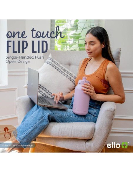 Jarra Aislada al Vacío Ello Hydra 1.89L Acero Inoxidable Negro