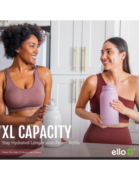 Jarra Aislada al Vacío Ello Hydra 1.89L Acero Inoxidable Negro