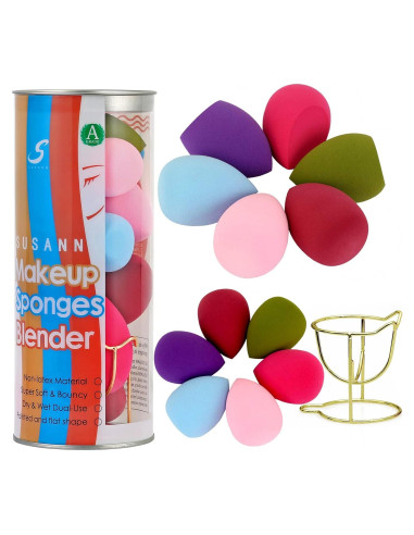 Juego de Esponjas de Maquillaje 12pcs + Soporte S SUSANN