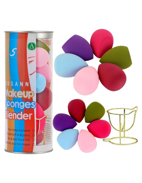 Juego de Esponjas de Maquillaje 12pcs + Soporte S SUSANN