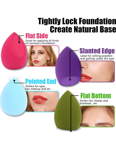 Juego de Esponjas de Maquillaje 12pcs + Soporte S SUSANN