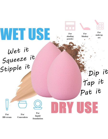 Juego de Esponjas de Maquillaje 12pcs + Soporte S SUSANN