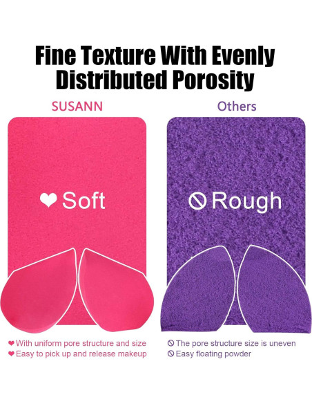 Juego de Esponjas de Maquillaje 12pcs + Soporte S SUSANN