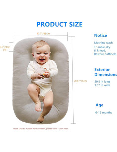 Colchoneta de Juego para Bebés Vicorise 100% Algodón Albaricoque 2