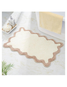 Alfombra de baño DyeFury Beige 76x51 cm Antideslizante