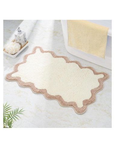 Alfombra de baño DyeFury Beige 76x51 cm Antideslizante