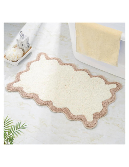 Alfombra de baño DyeFury Beige 76x51 cm Antideslizante