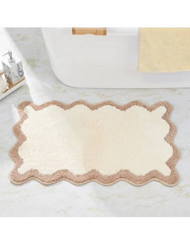 Alfombra de baño DyeFury Beige 76x51 cm Antideslizante