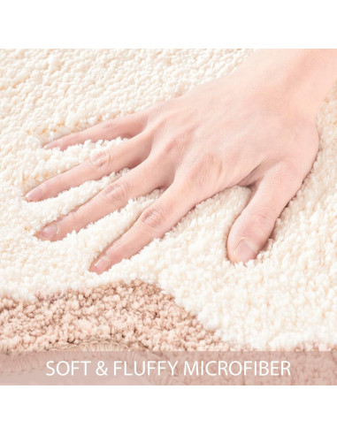 Alfombra de baño DyeFury Beige 76x51 cm Antideslizante