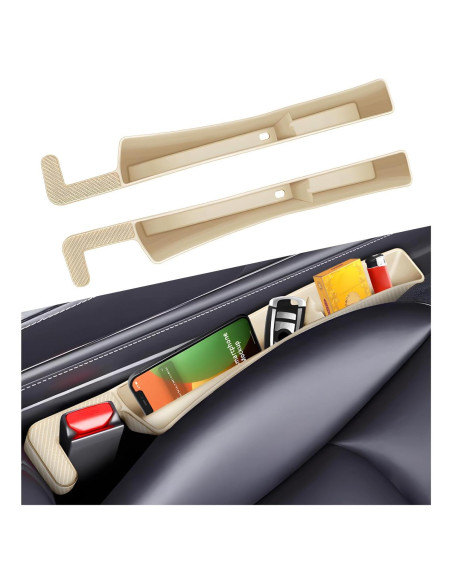 Relleno de Espacio entre Asientos de Coche MUQIDA 2PCS Beige