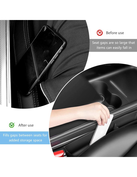 Relleno de Espacio entre Asientos de Coche MUQIDA 2PCS Beige