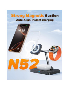 Estación de Carga Inalámbrica 3 en 1 DUMTERR para iPhone, Apple Watch y AirPods 2