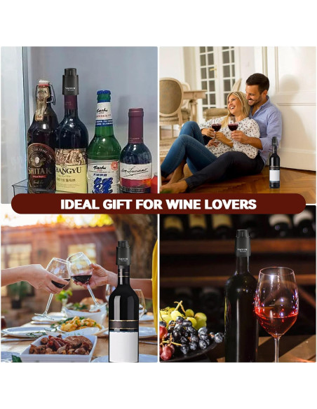 2 Tapones de Vacío para Botellas de Vino Sunwuun - Conservador Reutilizable