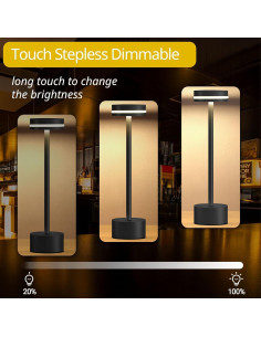 Lámpara de Mesa Inalámbrica Recargable OFiSEXPT Negra 31.24cm 2