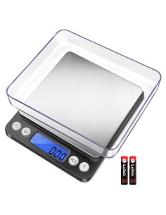 Báscula Digital Fuzion 500g/0.01g con 2 Bandejas - Joyería y Alimentos