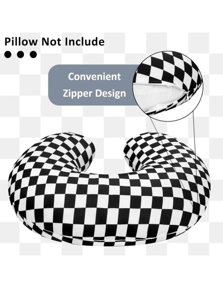 Funda de Almohada de Lactancia DILIMI Cuadrícula Negra Suave